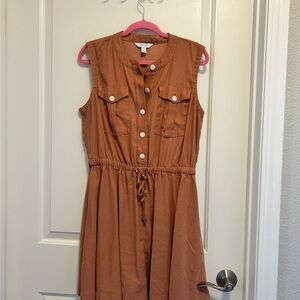 Nine West Tan Button-Down Top